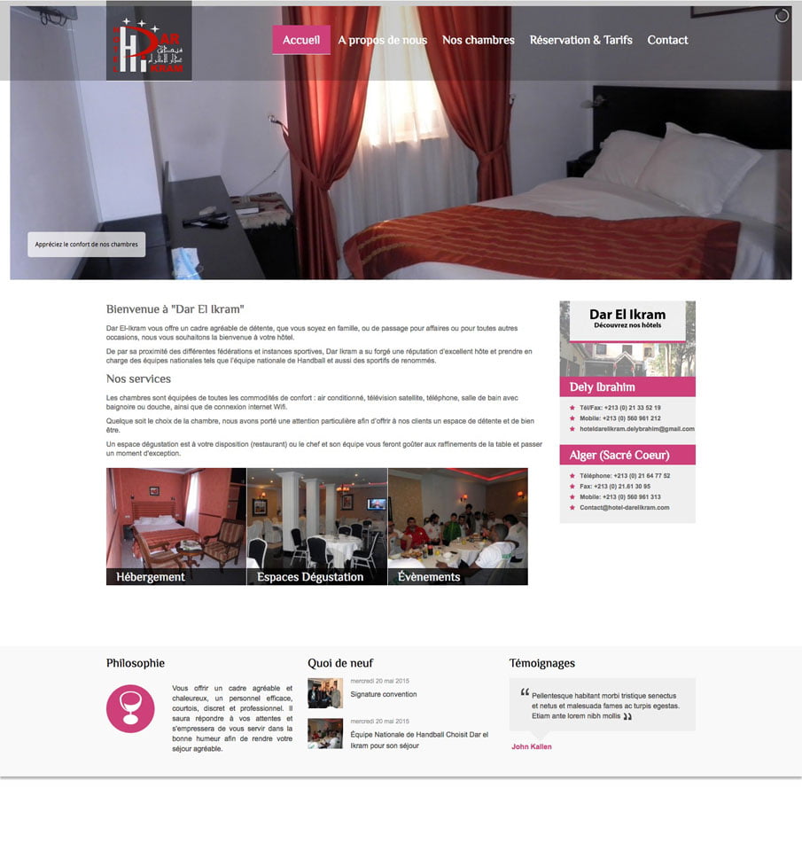 Site web de l’agence de voyage et de tourisme Les Pins Maritimes